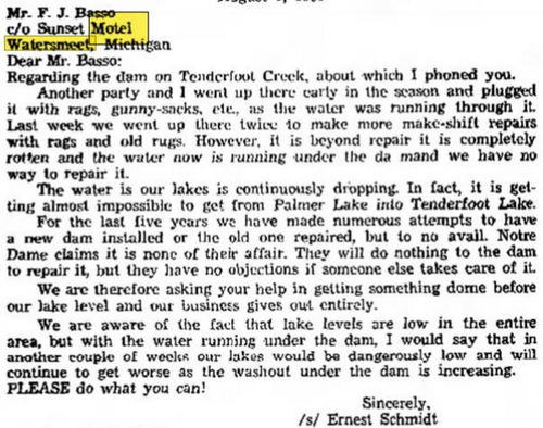Sunset Motel - Sep 1966 Letter In Newspaper Regarding Dam (newer photo)